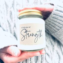 strength Scented Soy Candle Positivity Gift, Thoughtful Hug - thumbnail 2