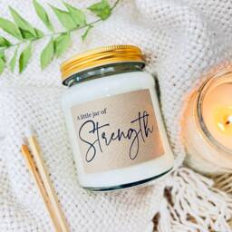 strength Scented Soy Candle Positivity Gift, Thoughtful Hug