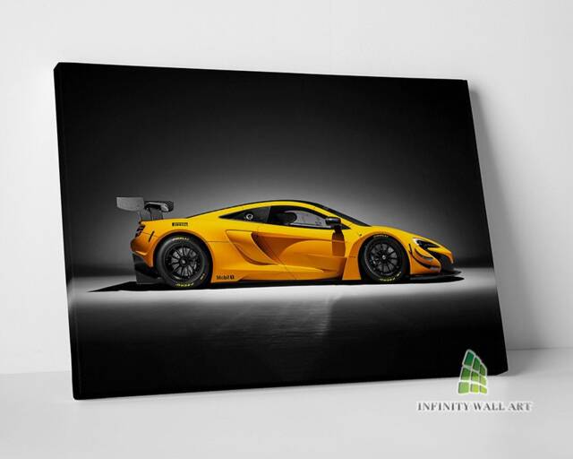 Yellow Mclaren Canvas Art Print Picture Racing Super Sports Cars Framed Wall Decor -E362 - image 1
