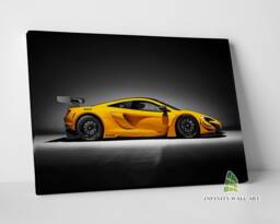Yellow Mclaren Canvas Art Print Picture Racing Super Sports Cars Framed Wall Decor -E362 - thumbnail 1