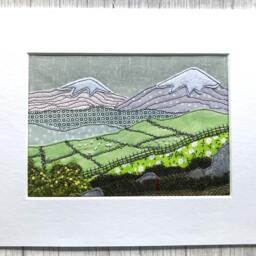 Rural Landscape Textile Picture, Handmade 10Ins X 8Ins - thumbnail 2