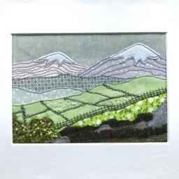 Rural Landscape Textile Picture, Handmade 10Ins X 8Ins - thumbnail 3