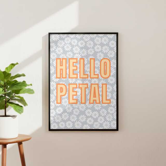 Hello Petal Daisy Art Print. Colourful Gallery Wall Decor. Cute Daisy Print. Glossy - image 1