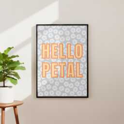 Hello Petal Daisy Art Print. Colourful Gallery Wall Decor. Cute Daisy Print. Glossy