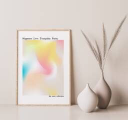 Aura Energy Colours Print - Spiritual Energy, Tranquil Modern Abstract, Gradient Artwork, Manifestation, Ethereal Print, Home Wall Art - thumbnail 1