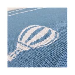 Hot Air Balloon Blanket - Personalized - Kiddy Blanket Baby Cotton Knitted Soft Birthday Gift - thumbnail 2