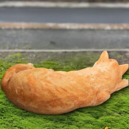 Stone Kitten Ornament Outdoor Sleeping Cat Statue Pet Memorial Figurine Concrete Ginger Sculpture Garden Kitty Decor Lover Gift - thumbnail 4