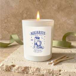 Aquarius Candle, Birthday Gift For Her, Funny Zodiac January February Gift, Astrology Star Sign Candle