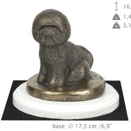 Bichon Frise, Dog On White Wooden Base Statue, Limited Edition, Artdog - thumbnail 4