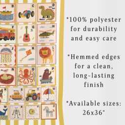 Alphabet Learning Fabric Poster Nursery Abc Wall Banner Educational Chart Kids Playroom Decor Polyester Hanging - 02 - thumbnail 3