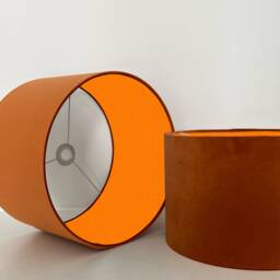 Burnt Orange Velvet Drum Lampshade Bright Interior