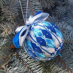 Christmas Present Fit-Tree Decorations Patchwork Ball Ornaments Toys Home Decor Merry New Year Gift Quilted - thumbnail 2