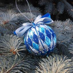 Christmas Present Fit-Tree Decorations Patchwork Ball Ornaments Toys Home Decor Merry New Year Gift Quilted - thumbnail 4