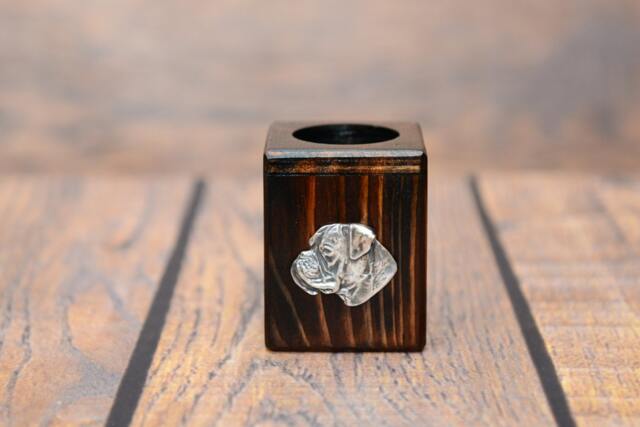 Boxer - Wooden Candlestick With Dog, Souvenir, Decoration, Limited Edition, Collection - image 1
