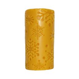100% Pure Beeswax Snowflake Holiday Pillar Candle - 3x6 - thumbnail 2