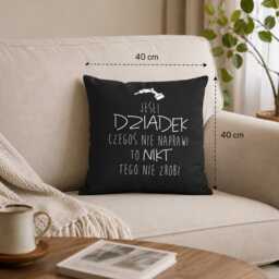 Funny Dziadek Pillow, Polish Grandpa Gift, Cushion Cover, Gift For Grandfather, Handmade Cotton Pillow - thumbnail 2