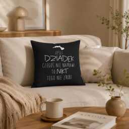 Funny Dziadek Pillow, Polish Grandpa Gift, Cushion Cover, Gift For Grandfather, Handmade Cotton Pillow - thumbnail 3