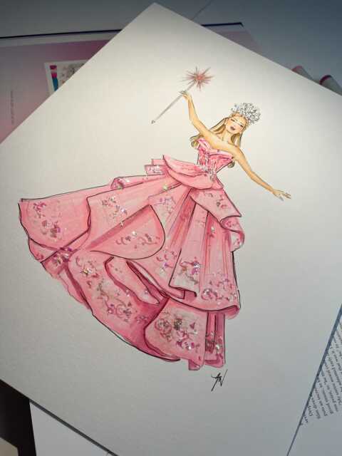 Original Good Witch Fashion Art, Musical Inspired Illustration - image 1