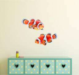 Watercolor Clownfish Set Wall Decal Removable Sea Life Sticker Ocean Fish - Of 2 Decals - thumbnail 1