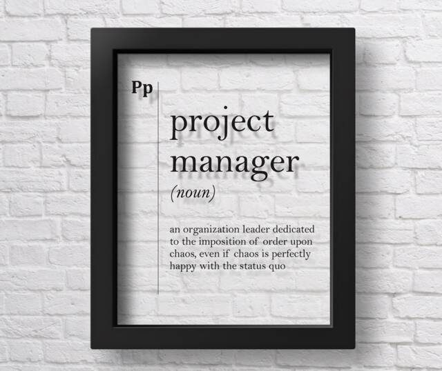 Transparent Project Manager Definition Print Gift For Coworker Boss Funny Poster Office Decor New Job Dictionary Art Minimalist Wall - image 1