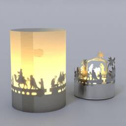 Nativity Scene Orient Gift Tube Shadow Play Candle - Mesmerizing Silhouette Motif, Perfect Christmas Decoration - thumbnail 4