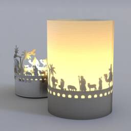 Nativity Scene Orient Gift Tube Shadow Play Candle - Mesmerizing Silhouette Motif, Perfect Christmas Decoration - thumbnail 3