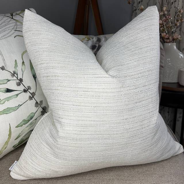 Natural Neutral Home Decor - Modern Cushion Cover Pillow Textured Woven Designer Fabric Double Sided - image 1