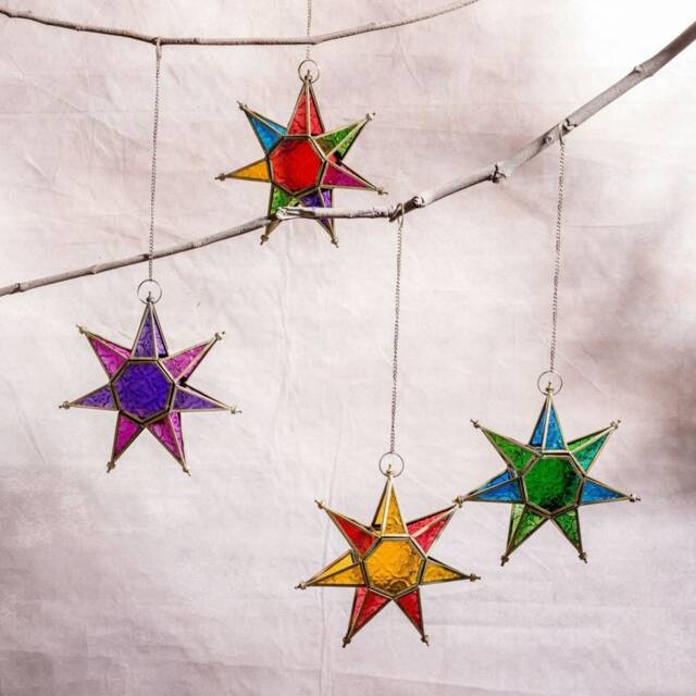 "Glass Star Candle Holder 20cm " - image 1