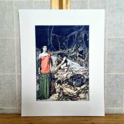 Arthur Rackham Siegfried & Fafnir Scene, Wagner Ring Cycle Opera Artwork, Archival Matted Reproduction, Mounted Art Print Illustration - thumbnail 2