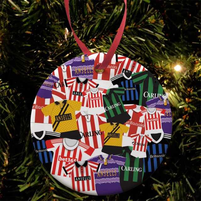 stoke Kit Mash Retro Shirt Christmas Tree Decoration Bauble Flat Ceramic Great Gift City Etc Football Gifts Printed in The UK