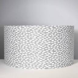 Grey & White Dash Pattern Lampshade With Gold Silver Or Lining, Ceiling Lamp Base, 20cm To 50cm ??, Handmade By Vivid Shades - thumbnail 2
