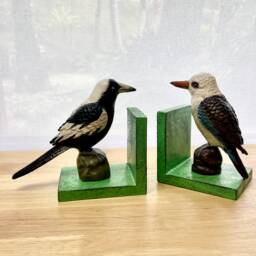 Australian Bird Bookend/Cockatoo Vintage Cast Iron Bookends Kookaburra Aussie Icon - thumbnail 3