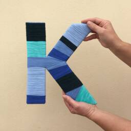 Personalized Yarn Wrapped Letter, Rope Wall Decor - 12 Inch - thumbnail 2
