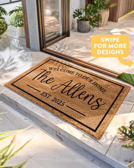 Welcome To Our Home Custom Outdoor Doormat Collection - Make Great Gifts Housewarming Gift For New Homeowners - image 1