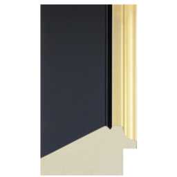 Handmade Black Picture Frame Gold/Silver Edge, Solid Pine Wood - thumbnail 2