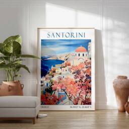 Santorini Travel Print, Poster, Landscape Greece Wall Art, Greek Decor, Gift - thumbnail 3