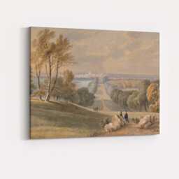 Grand Estate Parkland Watercolour Vista Classical Landscape Canvas Wall Art Print Decor Picture Ready To Hang - thumbnail 4