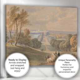 Grand Estate Parkland Watercolour Vista Classical Landscape Canvas Wall Art Print Decor Picture Ready To Hang - thumbnail 3