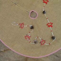 Rustic Christmas Tree Skirt Burlap Decor Decoration Farmhouse Style - thumbnail 2