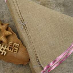 Rustic Christmas Tree Skirt Burlap Decor Decoration Farmhouse Style - thumbnail 4
