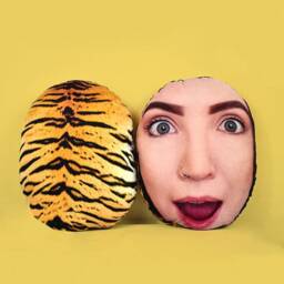 Tiger Print - Mush Cush??? Face Cushion Novelty Gift Funny - thumbnail 2