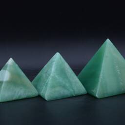 Egyptian Art Set Of Pyramids 3 Color Blue, Green, Red Alabaster Stone Made in Egypt - thumbnail 2