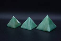 Egyptian Art Set Of Pyramids 3 Color Blue, Green, Red Alabaster Stone Made in Egypt