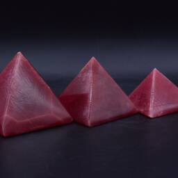 Egyptian Art Set Of Pyramids 3 Color Blue, Green, Red Alabaster Stone Made in Egypt - thumbnail 4