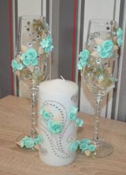 Beautiful Glasses For Wedding Or Decoration, Glasses, Champagne Set, Candle, Birthday Candle Gift - thumbnail 1