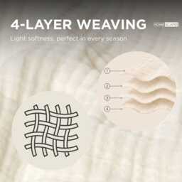 100% Cotton Muslin Throw Blanket Soft Breathable Sofa Bed 127x180cm - thumbnail 3