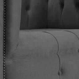 Handmade House Graphite Grey Velvet Chesterfield Snuggle 1.5str Armchair - thumbnail 3