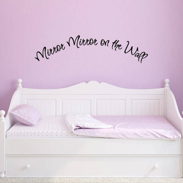 Mirror On The Wall Vinyl Decal Quote Lettering Girls Room Stickers Beauty Vwaq-30650 - image 1