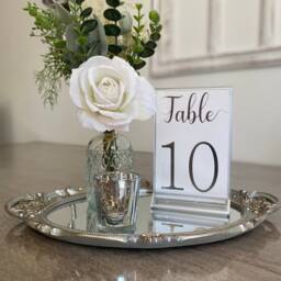 Silver Acrylic Table Frame - Portrait A4, A5, A6 Wedding Numbers, Photo Display - thumbnail 2