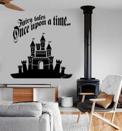 Wall Vinyl Decal Nursery Castle Quotes Ones Upon Time Fairytale Kids Decor 1388Dz - thumbnail 1